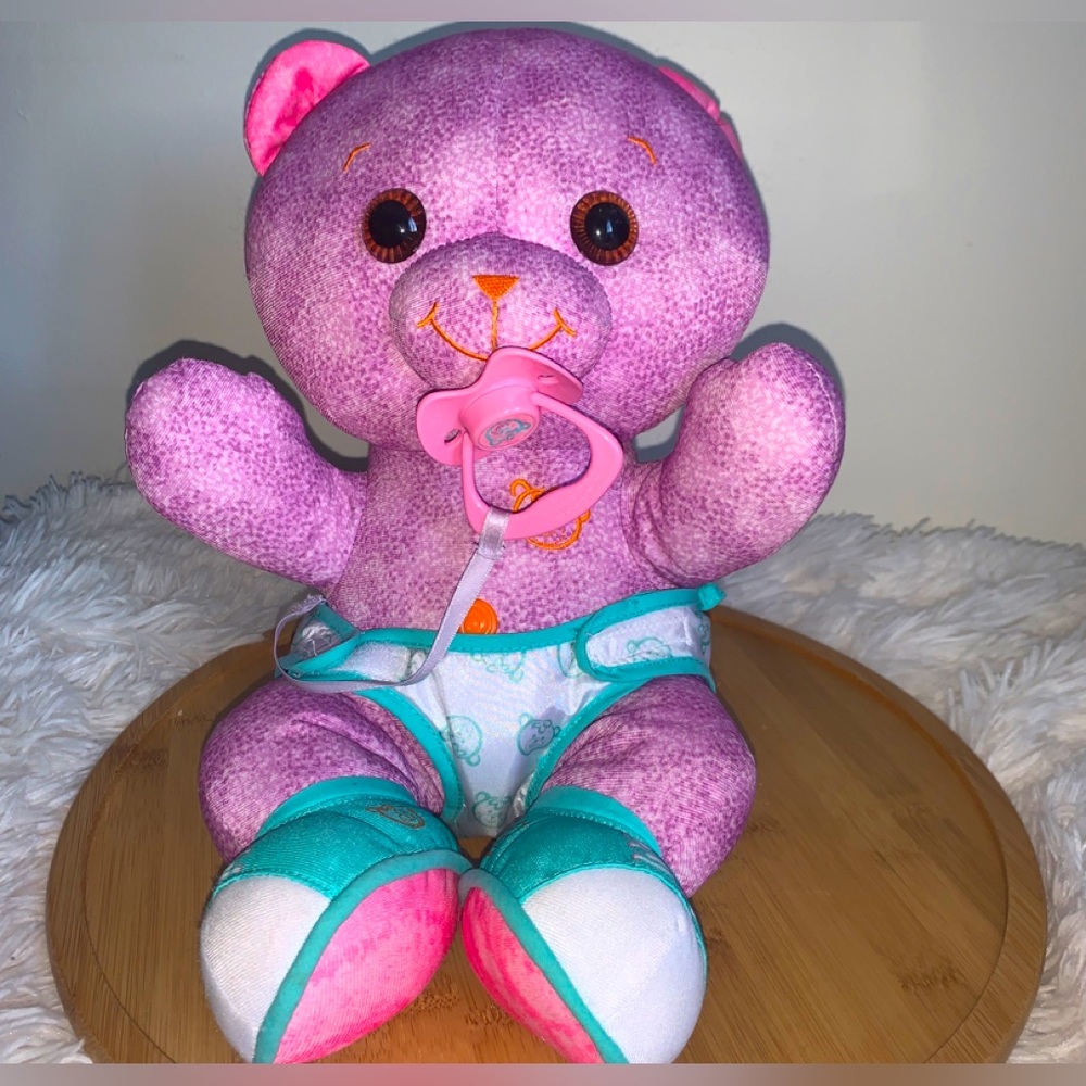 Tyco Toys Doodle Bear Plush Pink Bear